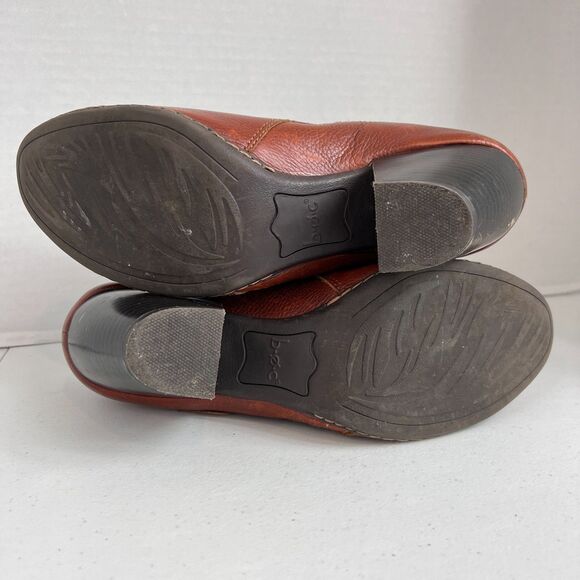 b.o.c. Born Concept Brown Leather Heeled Booties Ankle Boots Women's 9 - Picture 10 of 12